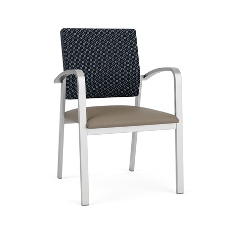 Lesro Newport Guest Chair Metal Frame, Silver, RS Night Sky Back, MD Farro Seat NP1101